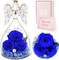 Glass Angel Figurines with Three Forever Real Roses (5-navy Blue)